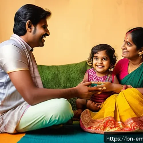 감정전이 부모 자식 관계 - A warm and nurturing Bengali family scene showing parents expressing affectionate emotions towards t...