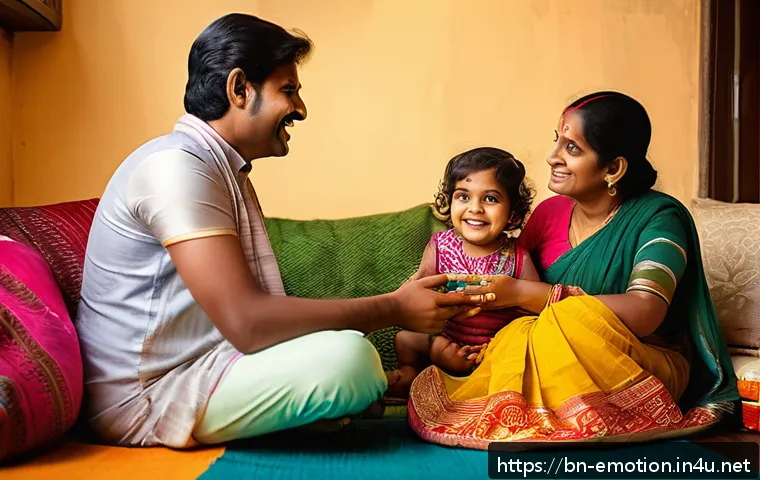 감정전이 부모 자식 관계 - A warm and nurturing Bengali family scene showing parents expressing affectionate emotions towards t...